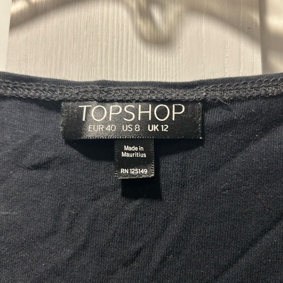 Topshop Ladies Black Sleeveless Dress Size 8 - Picture 2 of 3